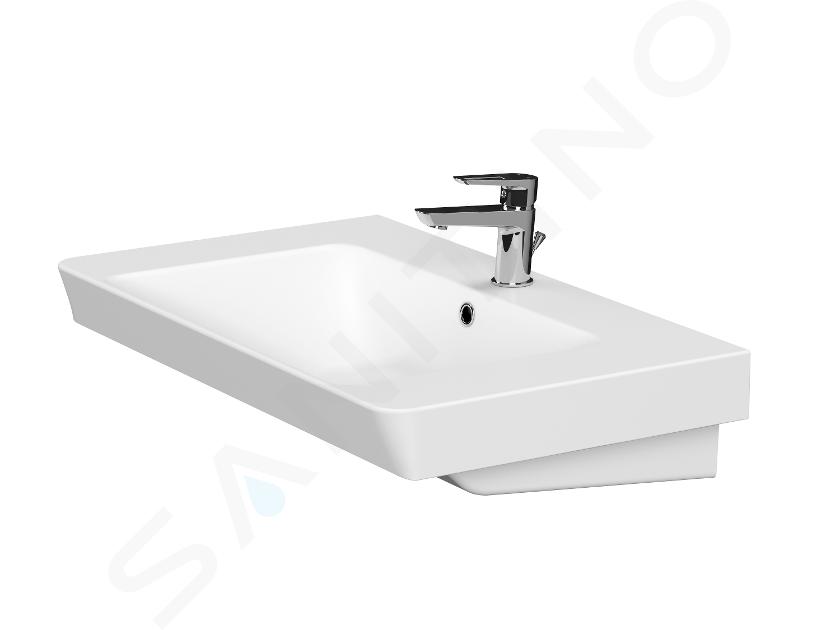 kielle Minor - Lavabo 81x48 mm, con rebosadero, con orificio para grifo, blanco 30621800