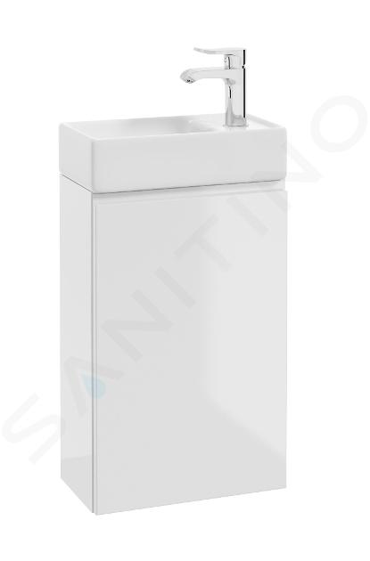 kielle Oudee - Mobiletto con lavamani, 40x68x22 cm, bianco lucido 50002S40