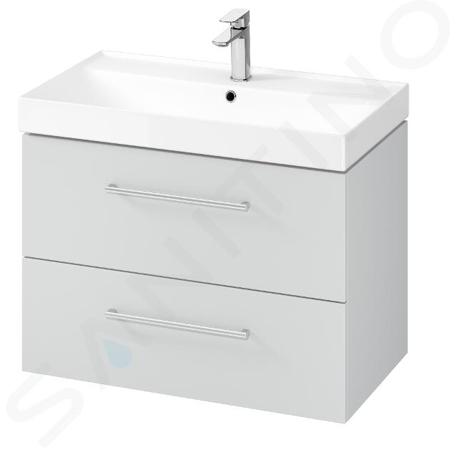 kielle Arkas I - Meuble avec lavabo, 80x57x44 cm, 2 tiroirs, gris 50011S82