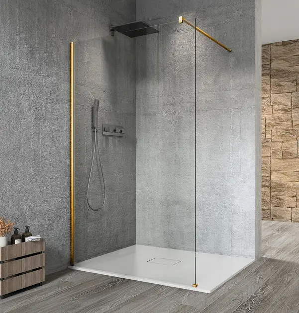 Gelco Vario - Paravan za tuš, 120 x 200 cm, prozirno staklo/matirano zlato GX1212-01
