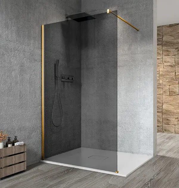 E-shop Gelco Vario - Sprchová zástena, 110x200 cm, dymové sklo/matná zlatá GX1311-01