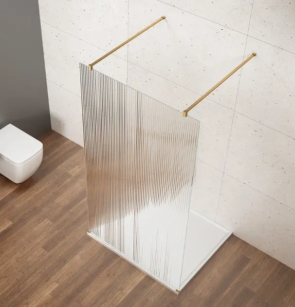 Levně Gelco Vario - Sprchová stěna Walk-In do prostoru, 120x200 cm, Coated glass, matná zlatá/nordic sklo GX1512-09