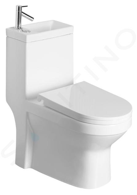 Aqualine HYGIE - WC monoblocco con lavamani, DualFlush, bianco PB104W