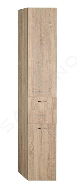 Aqualine Keramia Fresh - Vysoká skrinka ZOJA s košom, 35x184x29 cm, dub platin 51232IIJ1