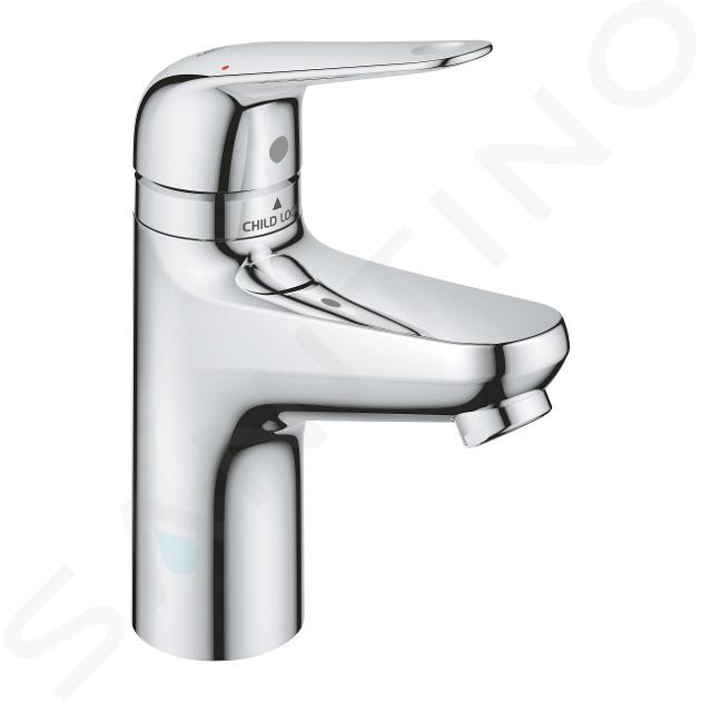 Grohe Swift - Umyvadlová baterie, s výpustí Push-Open, dětská pojistka, chrom 24319001