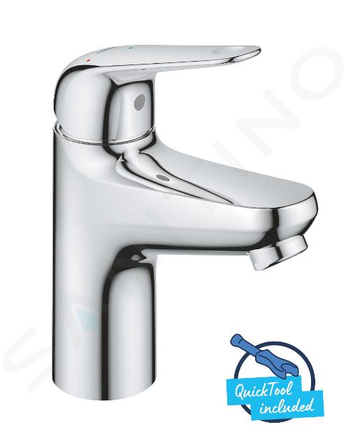 Grohe Swift - Miscelatore da lavabo, con sistema di scarico Push-Open, avvio a freddo, cromo 24323001