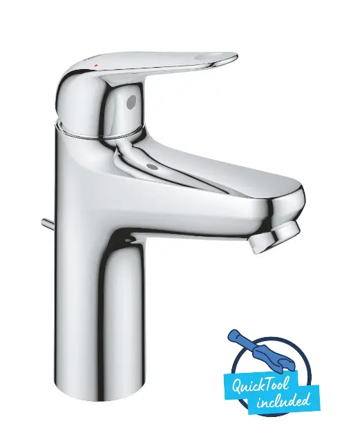 Mitigeur Lavabo GROHE QUICKFIX Swift 2023 - Sécurité Enfant, Bonde Clic-Clac, Chromé - 24327001 - 7