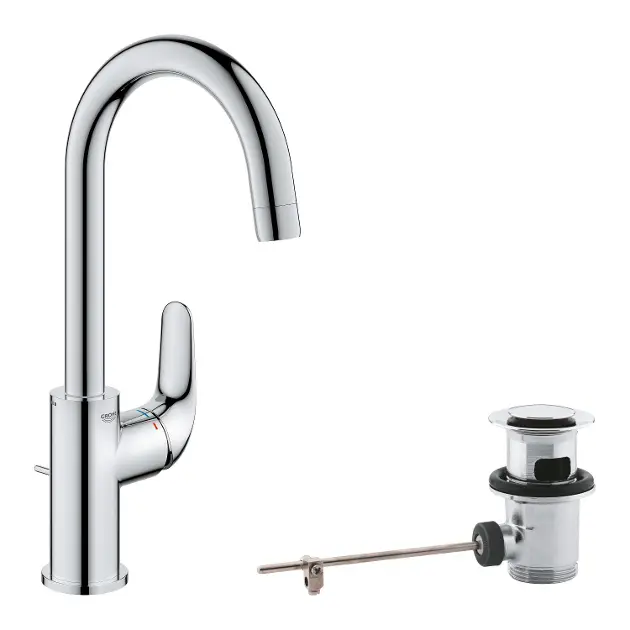 Grohe Swift - Basin mixer, with pop-up waste, cold start, chrome 24330001