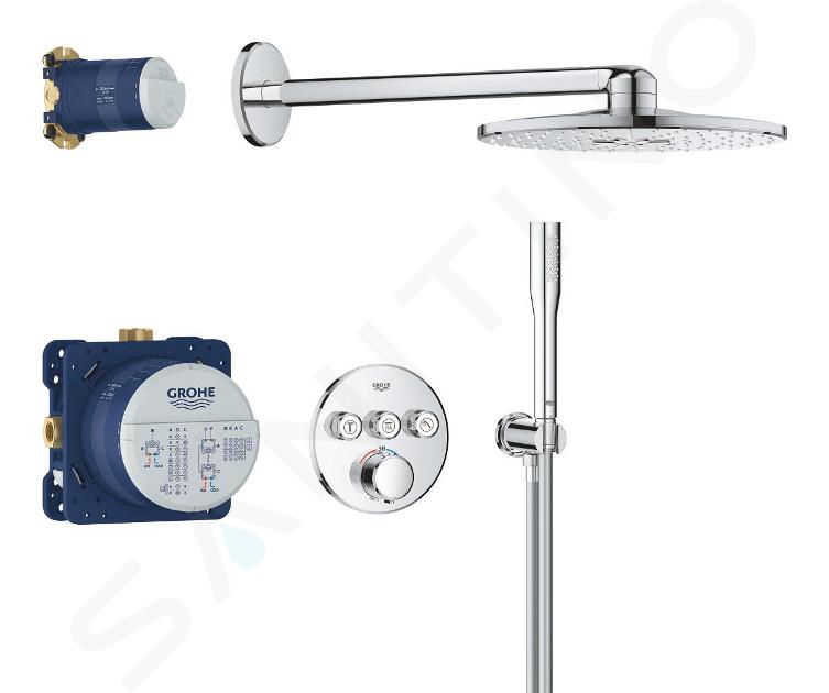 Grohe Precision SmartControl - Brauseset mit Thermostat für Unterputzmontage, Durchmesser 31 cm, 2 Strahlarten, Chrom 34874000