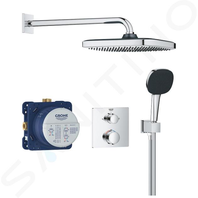 Grohe Vitalio Comfort - Set doccia con termostato ad incasso, 25x25 cm, 2 getti, cromo 34882000