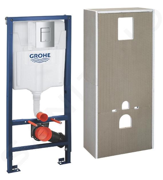 Grohe Solido+ - Voorwand installatie voor wandcloset, bedieningsknop Even, chroom 36528000