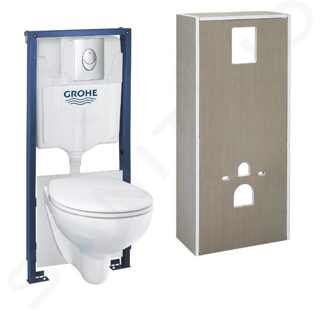 Grohe Solido+ - Set bâti-support, cuvette, abattant Softclose et plaque de déclenchement Start, chrome 36530000