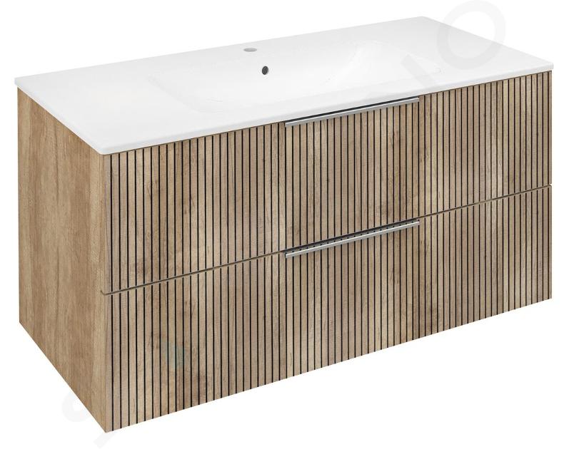 Sapho Cirasa - Mueble para lavabo 100x52x46 cm, 2 cajones, roble Alabama strip CR100-2322