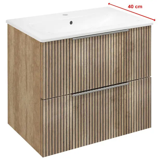 Sapho Cirasa - Ormarić za sudoper Strip 58x54x39 cm, 2x ladice, Alabama hrast CR592-2322