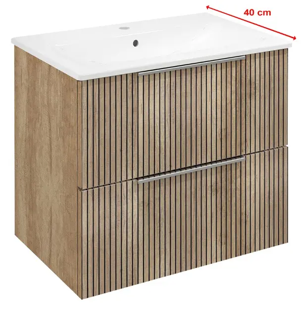 Levně Sapho Cirasa - Umyvadlová skříňka Strip 58x54x39 cm, 2x zásuvka, dub alabama CR592-2322