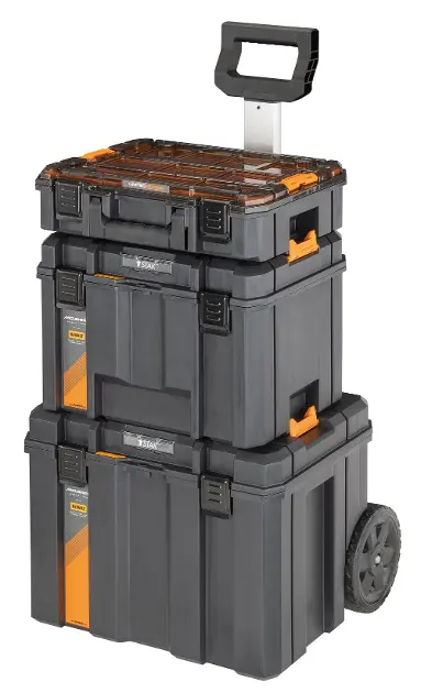 Mobile storage system with wheels TSTAK Tower 3 pieces IP54 Dewalt McLaren  DWST60452-1 - Brikum