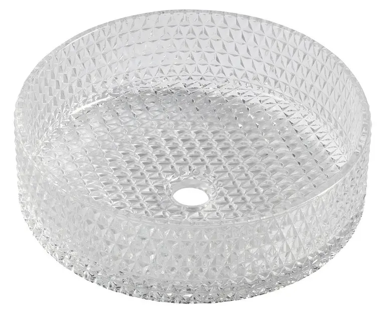 Sapho Beauty - Umývadlo na dosku, priemer 40 cm, bez prepadu, číre sklo TY214CL