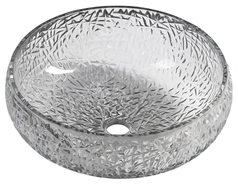 Sapho Beauty - Umývadlo na dosku, priemer 42 cm, bez prepadu, čierna/sklo TY306