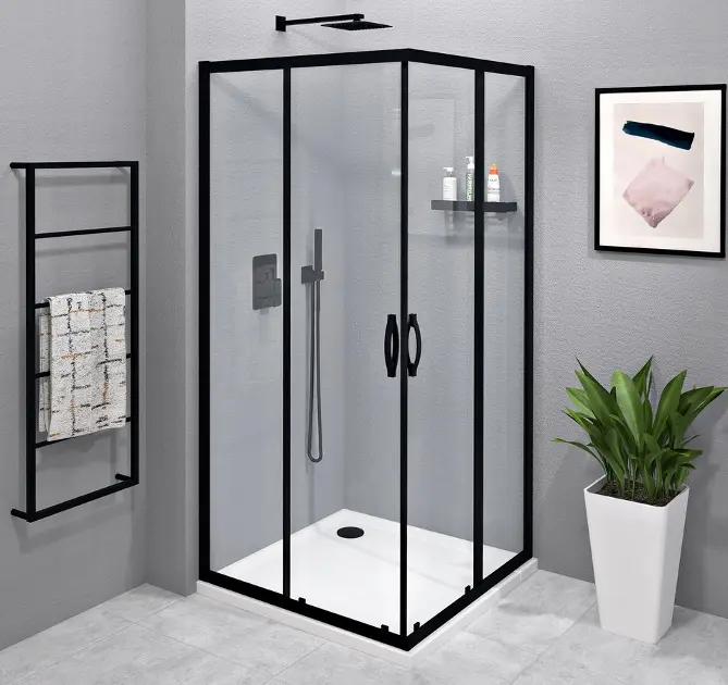 E-shop Gelco Sigma Simply - Sprchový kút 120x120 cm, číre sklo/matná čierna GS2112B-01