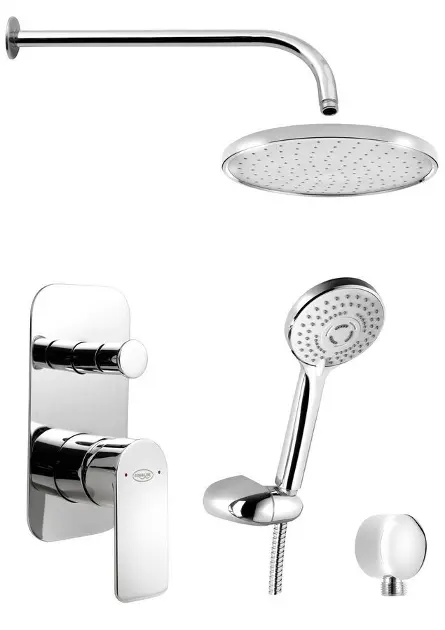 Aqualine Daphne - Conjunto de ducha con grifo empotrado, para 2 aparatos, 2 chorros, cromo DH943