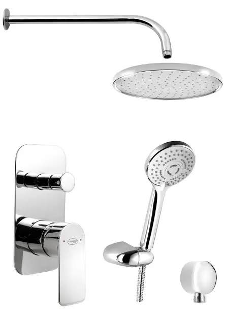 Aqualine Daphne - Duschset mit Unterputzarmatur, für 2 Verbraucher, 2 Strahlarten, Chrom DH943