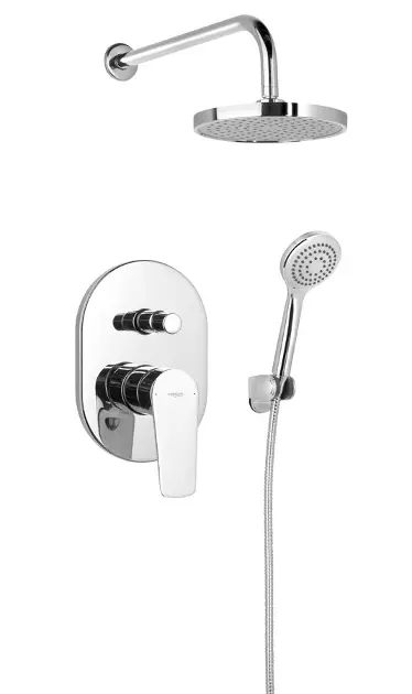 Aqualine Lotta - Duschset mit Unterputzarmatur, für 2 Verbraucher, Chrom LT743