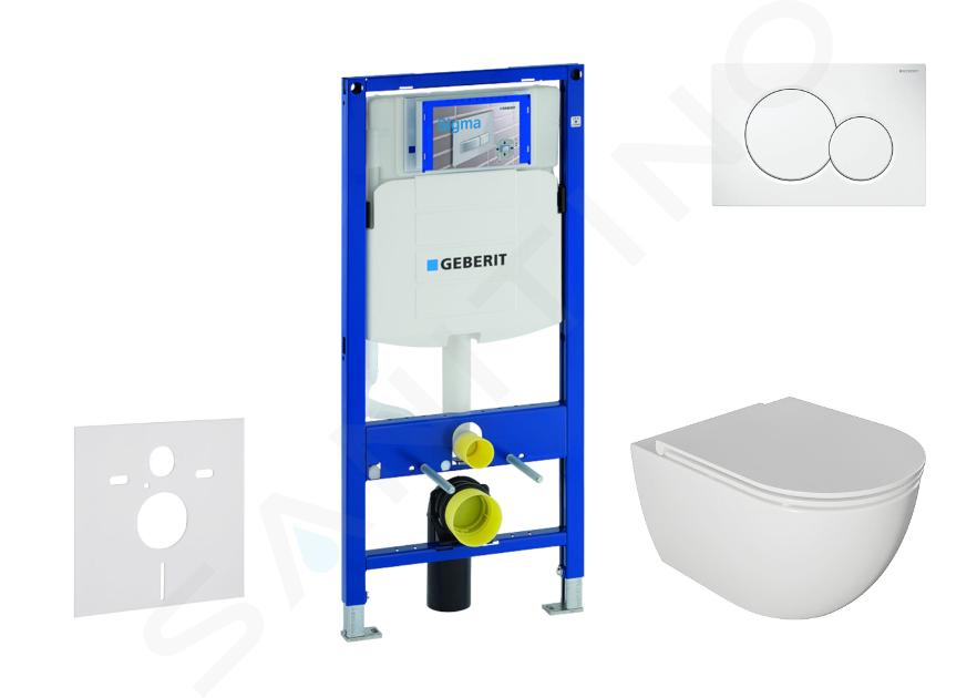 Geberit Duofix - Set con modulo di installazione, vaso WC Oudee e copriwater softclose, placca di comando Sigma01, bianco alpino SANI11CA3113