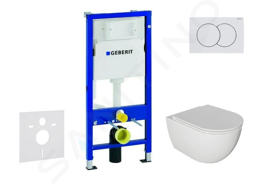 Geberit Duofix - Set předstěnové instalace, klozetu Oudee a sedátka softclose, tlačítko Delta01, alpská bílá SANI11CA3116