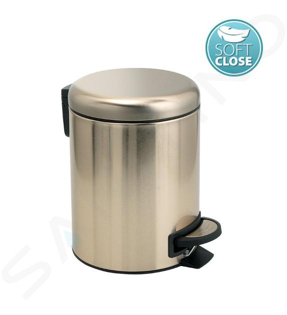 Sapho Accesorios de baño Gedy - Cubo de basura 3 l, Soft Close, oro mate 320987