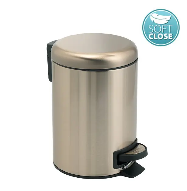 Sapho Gedy badkameraccessoires - Afvalemmer 5 l, Soft Close, mat goud 330987