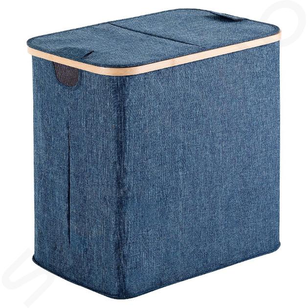 Sapho Accessori bagno Gedy - Cesto per biancheria, 51x34x53 cm, blu/bambù 133805