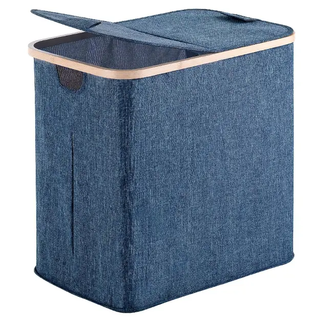 Sapho Gedy Badaccessoires - Wschekorb, 51x34x53 cm, Blau/Bambus 133805 |  Sanitino.de
