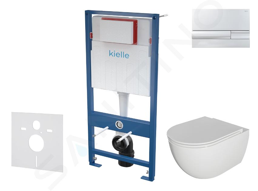 kielle Genesis - Set voor voorwandinstallatie, toilet met toiletzitting softclose en bedieningspaneel Gemini I, chroom 30505SS20