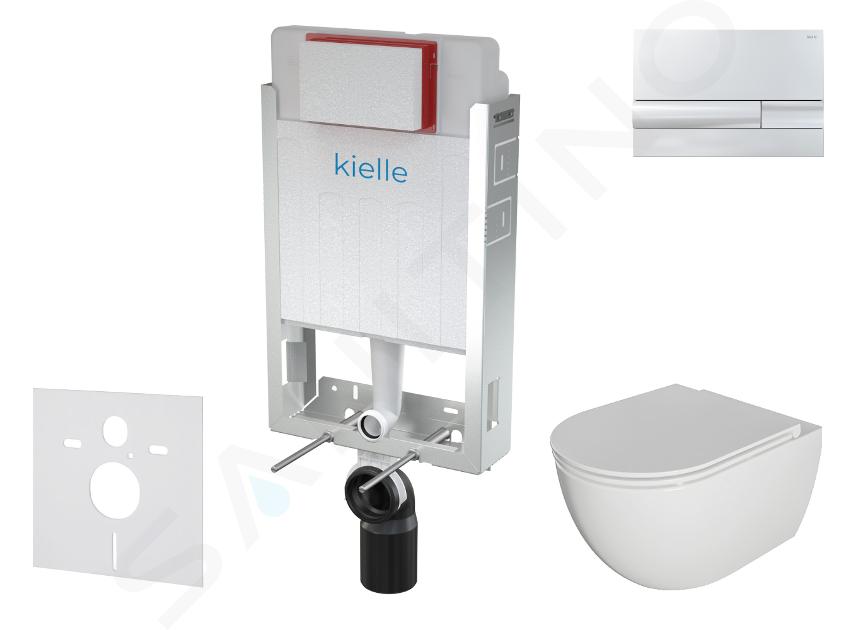 kielle Genesis - Set de bâti-support, cuvette Oudee avec abattant softclose et plaque de déclenchement Gemini I, chrome 30505SZ20