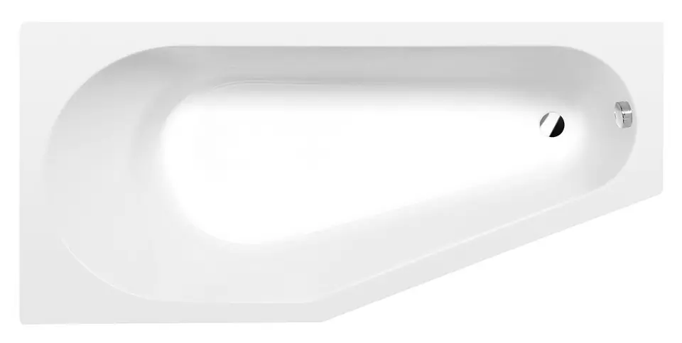 Polysan Tigra - Bañera asimétrica L 170x80 cm, blanco mate 90111.11