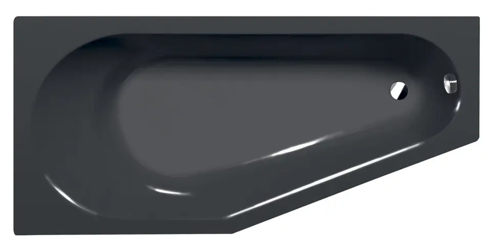 Polysan Tigra - Bañera asimétrica L 170x80 cm, gris 90111.30