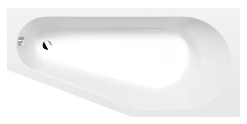 Polysan Tigra - Bañera asimétrica R 170x80 cm, blanco mate 90611.11