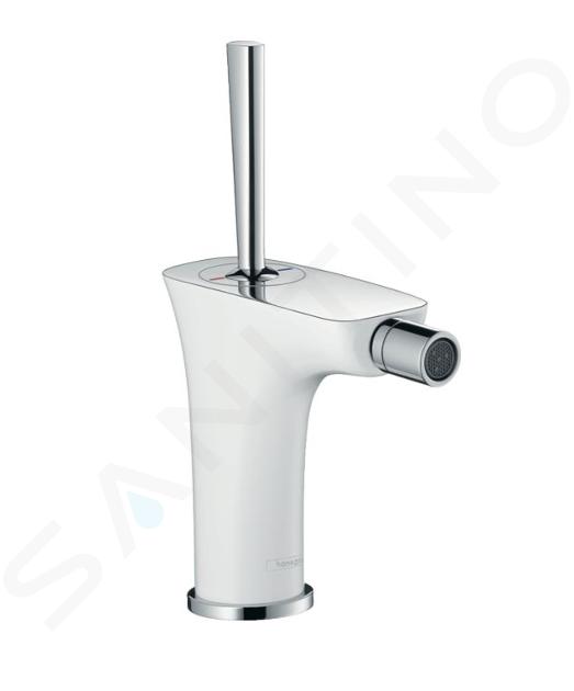 Hansgrohe PuraVida - Miscelatore monocomando per bidet con sistema di scarico a tirante, bianco/cromato 15270400