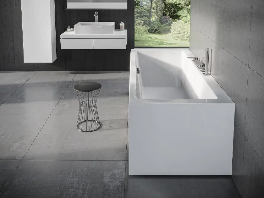 Panneau De Bain Blanc Ellis 700mm - PVC étanche, Neuf