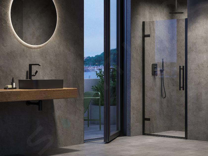 Ravak Cool! - Porte de douche 80x195 cm, noir/verre clair X0VV40300Z1