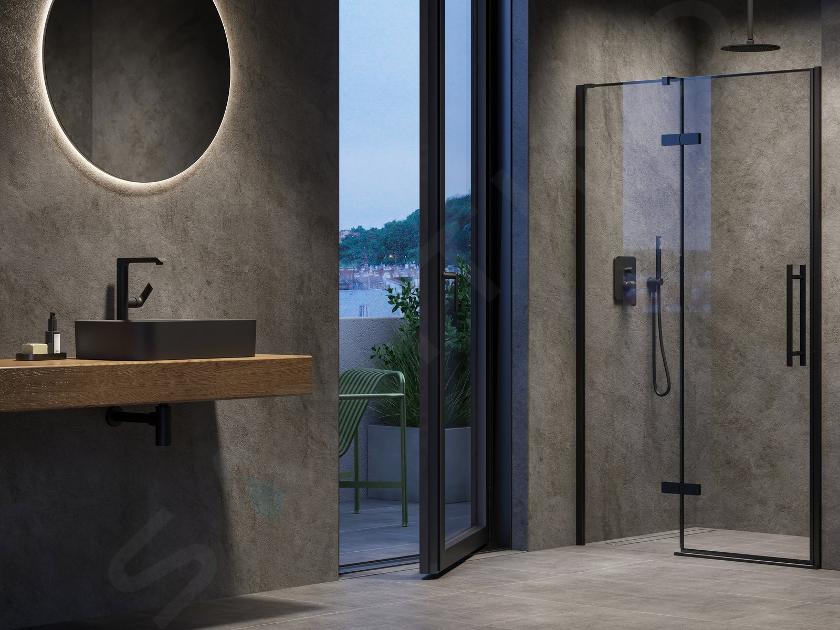 Ravak Cool! - Porte de douche 100x195 cm, noir/verre clair X0VVAC300Z1