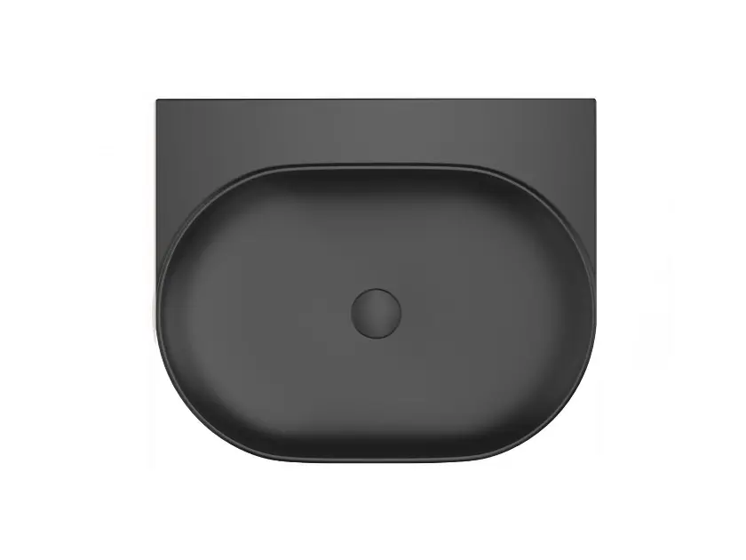 Ravak Yard - Umywalka 61x50 cm, bez przelewu, bez otworu na baterię, kolor czarny mat XJX0D060000