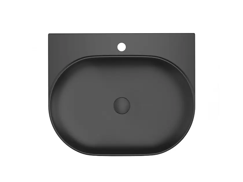Ravak Yard - Umywalka 61x50 cm, bez przelewu, z otworem na baterię, kolor czarny mat XJX0D260002