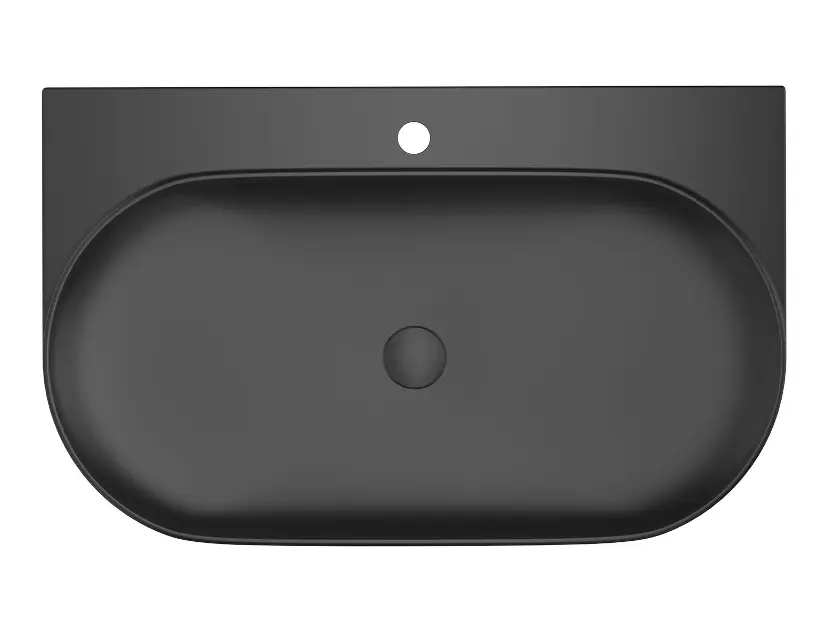 Ravak Yard - Umywalka 81x50 cm, bez przelewu, z otworem na baterię, kolor czarny mat XJX0D280002