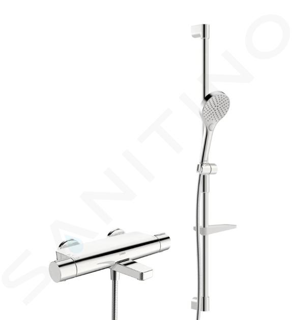 Hansa Optima - Set doccia con termostato per vasca da bagno, 3 getti, cromo 48372331