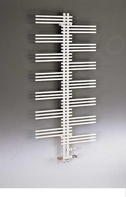 Zehnder Yucca - Badkamerradiator 91x50 cm, recht, middenaansluiting 5 cm, één rij, wit laqué YS-090-050