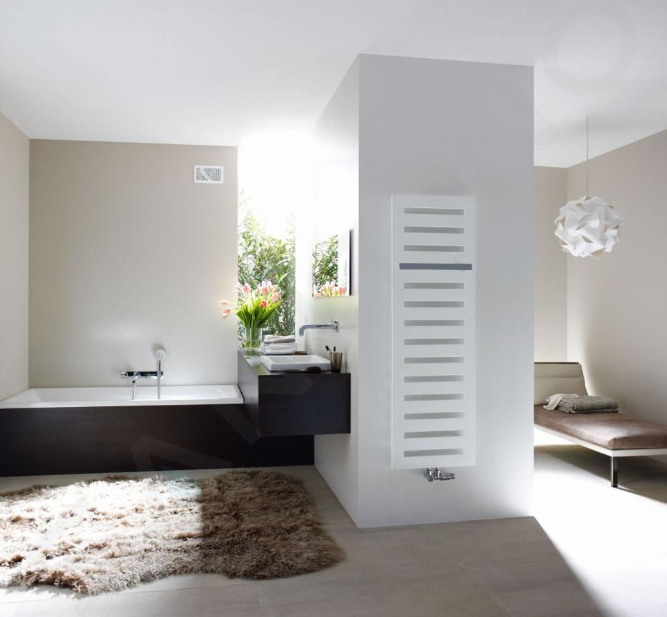 Zehnder Metropolitan Bar - Radiator de baie 1225 x 400 mm, drept, racord central 50 mm, lăcuit alb MEP-120-040