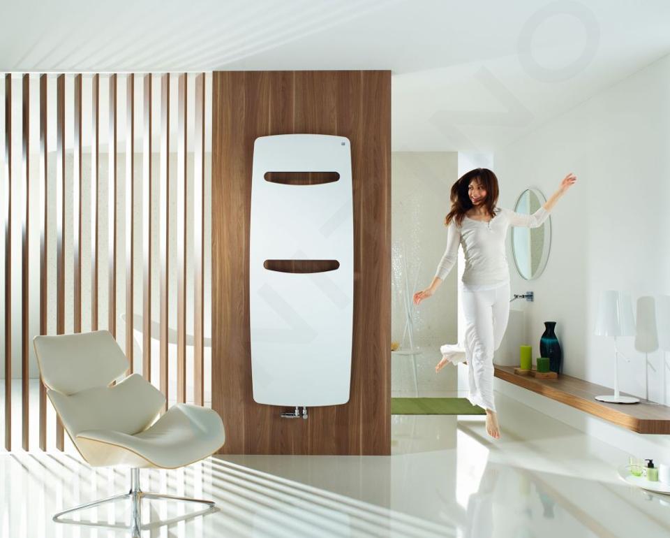 Zehnder Vitalo Spa - Radiateur de salle de bains 150x49 cm, droit, raccord central 5 cm, laqué blanc VIT-150-050