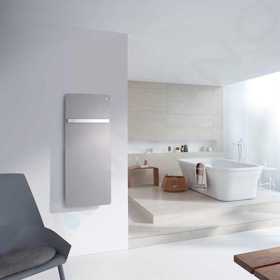 Zehnder Vitalo Bar - Radiatore da bagno 125x50 cm, diritto, attacco centrale 5 cm, laccato bianco VIP-125-050