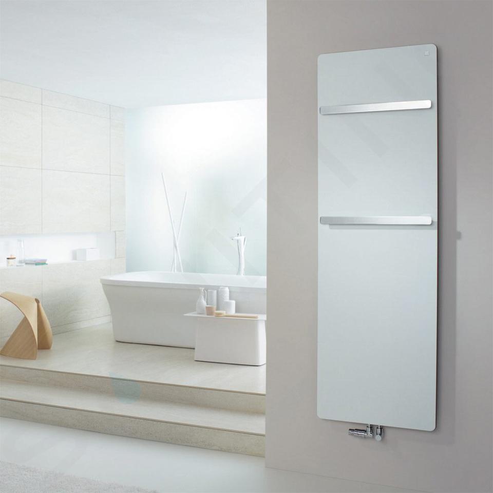 Zehnder Vitalo Bar - Radiatore da bagno 189x60 cm, diritto, attacco centrale 5 cm, laccato bianco VIP-190-060
